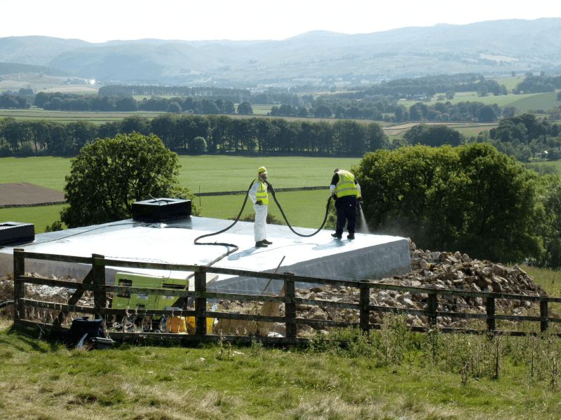 waterproofing reservoir roof with polyurea