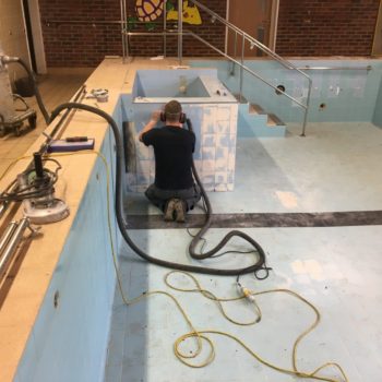 Following preparation the pool was double primed using VIP Quickrime 2k – a solvent free epoxy primer