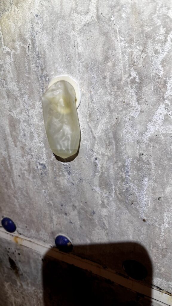 All surfaces were steam cleaned with an emulsifying degreaser to remove fats, greases, and soluble contaminants.