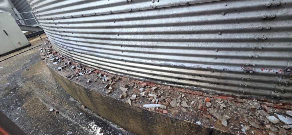 The first stage of the waterproofing repair works was to remove the existing failed waterproofing materials