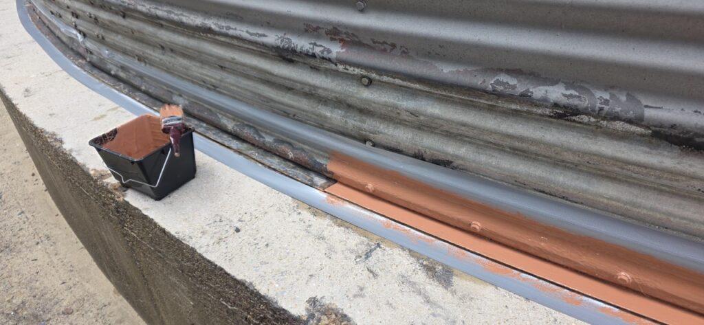 Corroded areas of steel were primed using Corroless EPF,