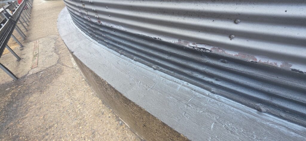 Corrolastic SG was then applied in three coats to a total thickness of 3mm