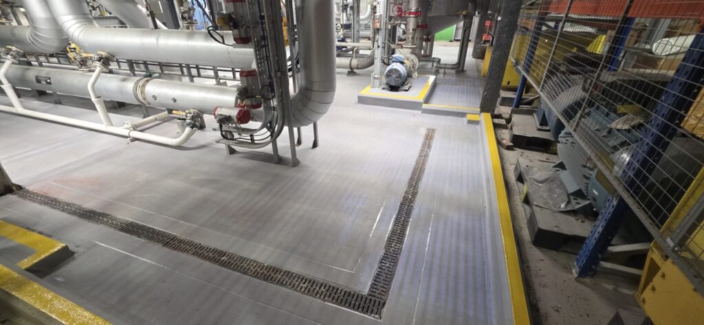 Heat Exchanger Floor Screed Suffolk 15 - Polyurethane Screed Detailed to Drain Channels