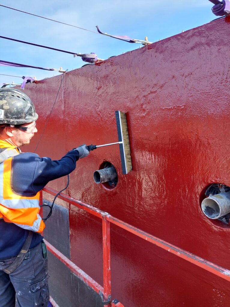 Post Digester Crown Lining Lincolnshire 17 - Spark Testing Around Pipe Penetrations