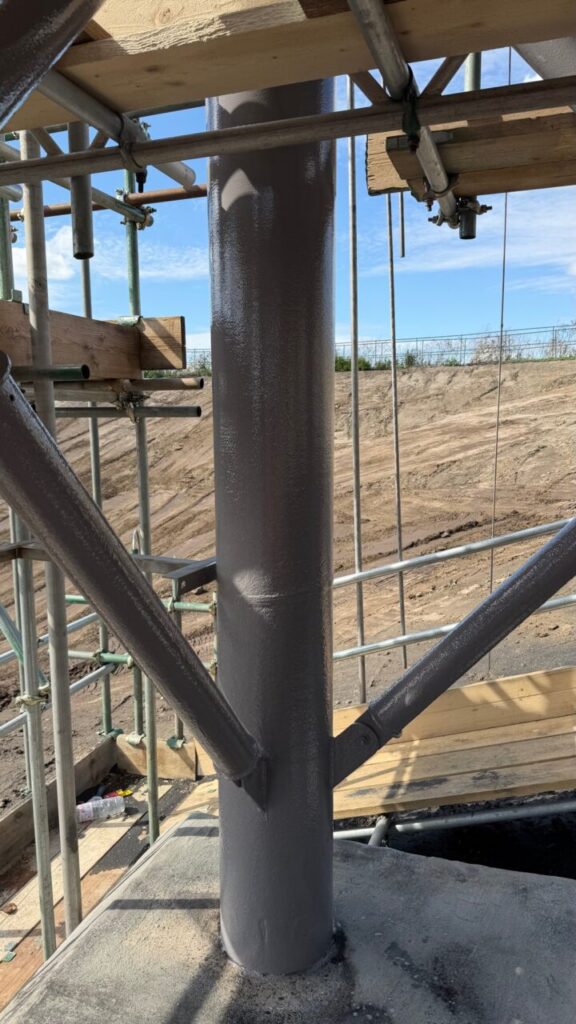 Surge Pond Steelwork Coating Norfolk 11 Epoxy Primer Applied To Steelwork