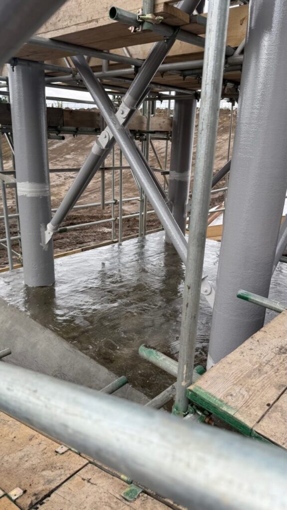 Surge Pond Steelwork Coating Norfolk 15 Concrete Plinth Epoxy Primer