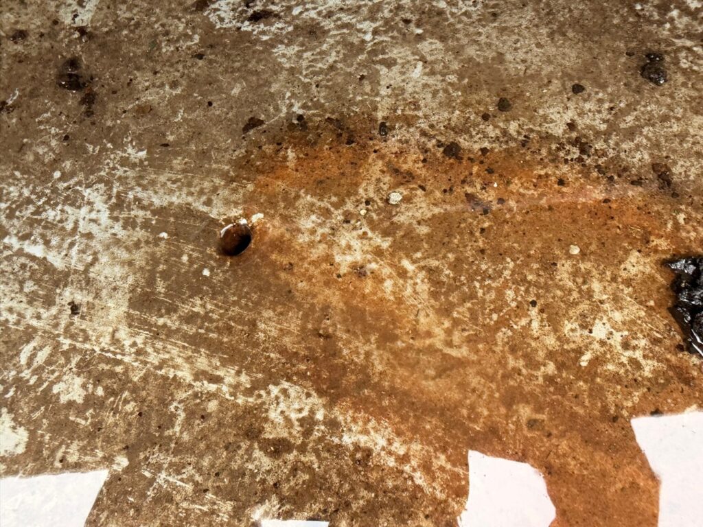 Waste Oil Tank Lining Coventry 06 - Corrosion Hole in Tank Roof