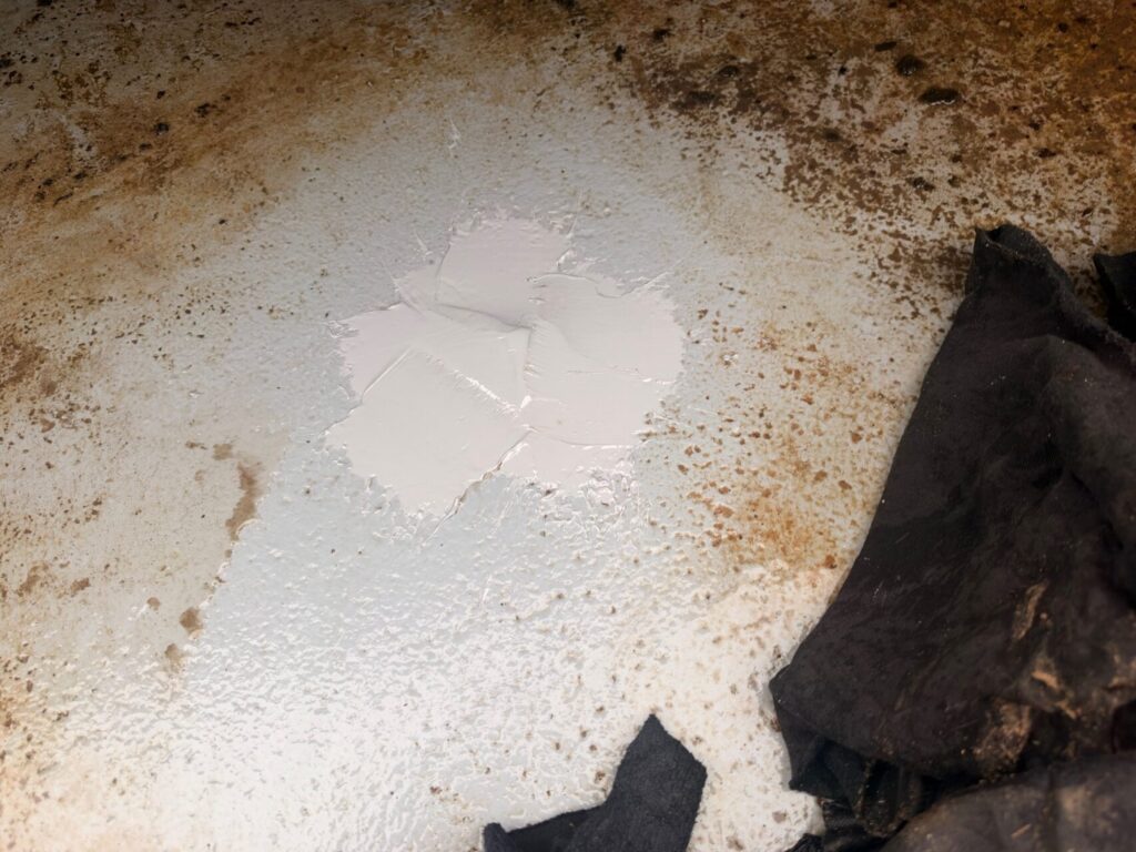 Waste Oil Tank Lining Coventry 07 - Temporary Mastic Repair Over Roof Hole