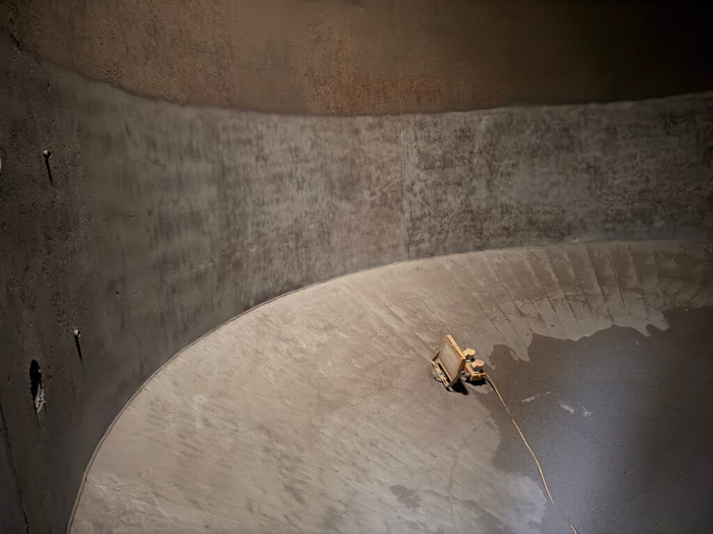 Waste Oil Tank Lining Coventry 10 - Sponge Blasted Cone and Lower Shell