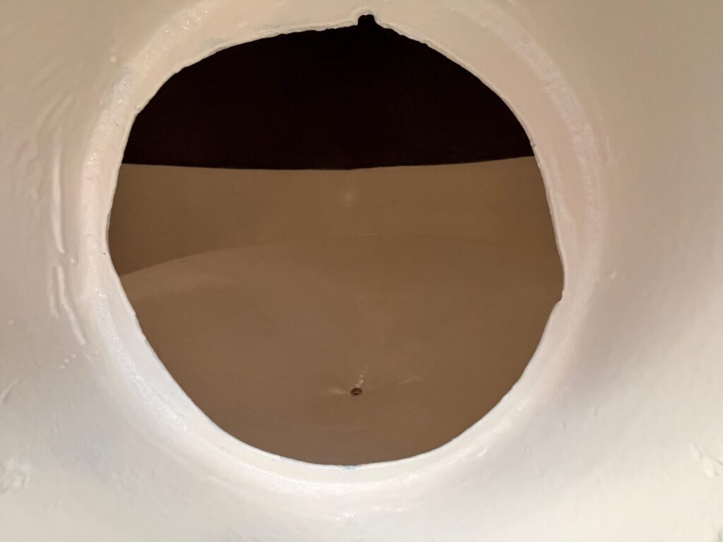 Waste Oil Tank Lining Coventry 16 - First Coat Lining Viewed Through Manway
